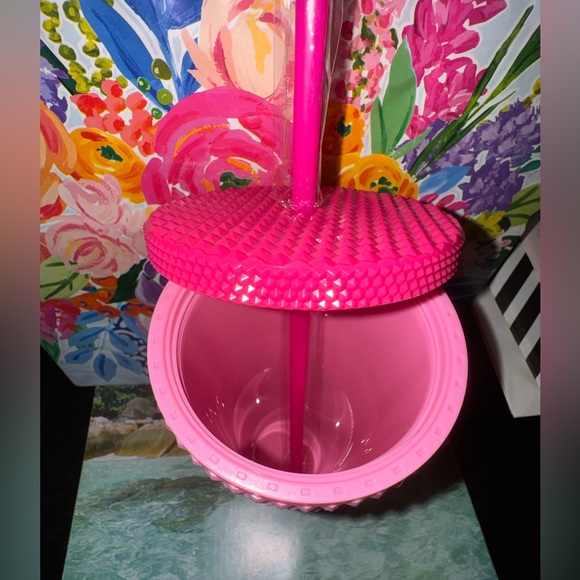 NEW TikTok Viral Hello Kitty Pink Cup Studded Tumbler with Straw & Lid 9” Large - Picture 5 of 5